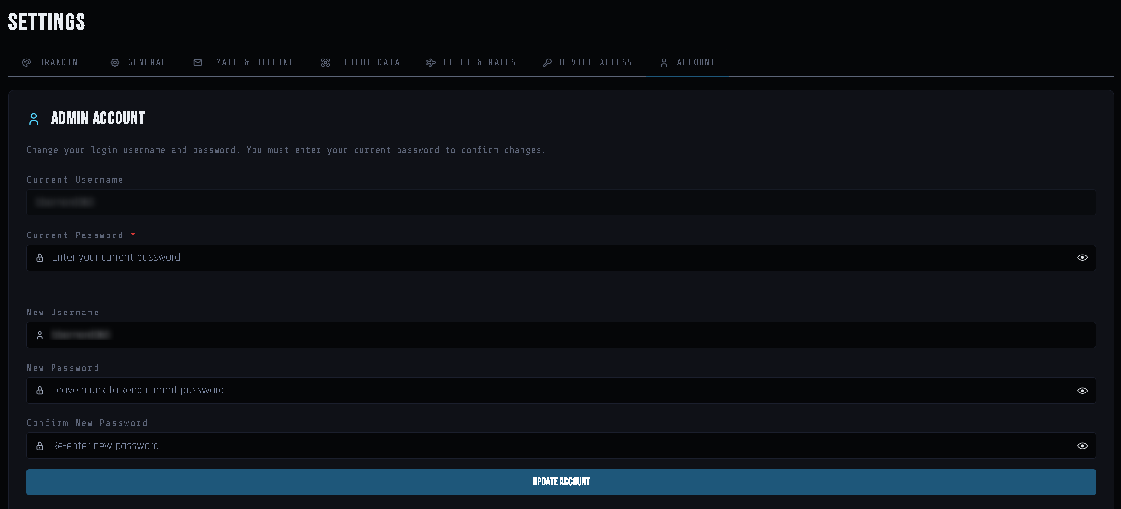 DroneOps Command Settings Devices